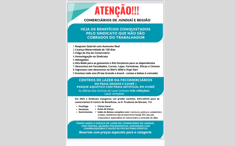 Benefícios do Sindicato