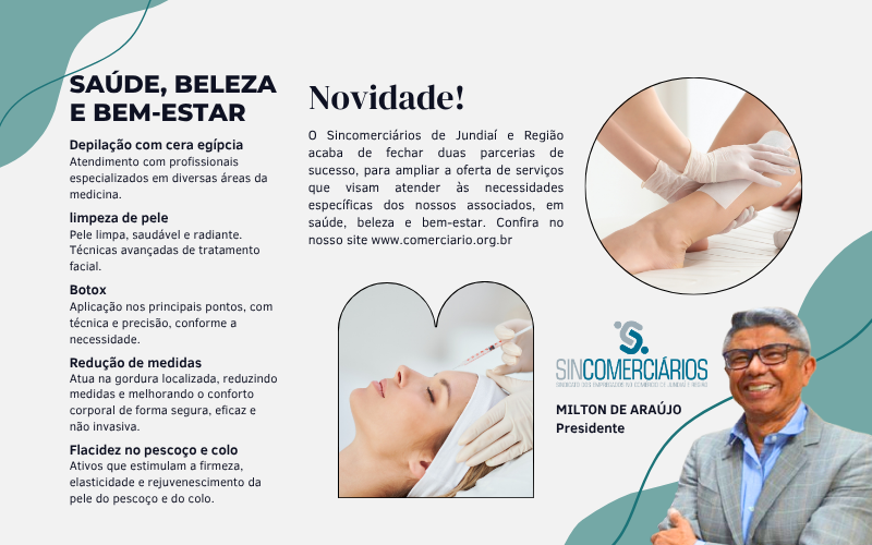Sincomerciários amplia atendimento em Jundiaí com novos parceiros em depilação e estética avançada Sincomerciários amplia atendimento em Jundiaí com novos parceiros em depilação e estética avançada