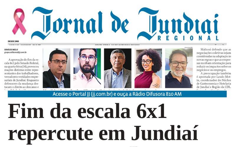 Posição do Sindicato dos Comerciários sobre o fim da 6x1 está nos principais jornais de Jundiaí